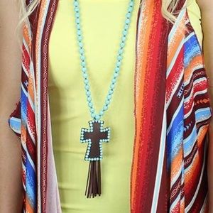 Cross Turq Necklace